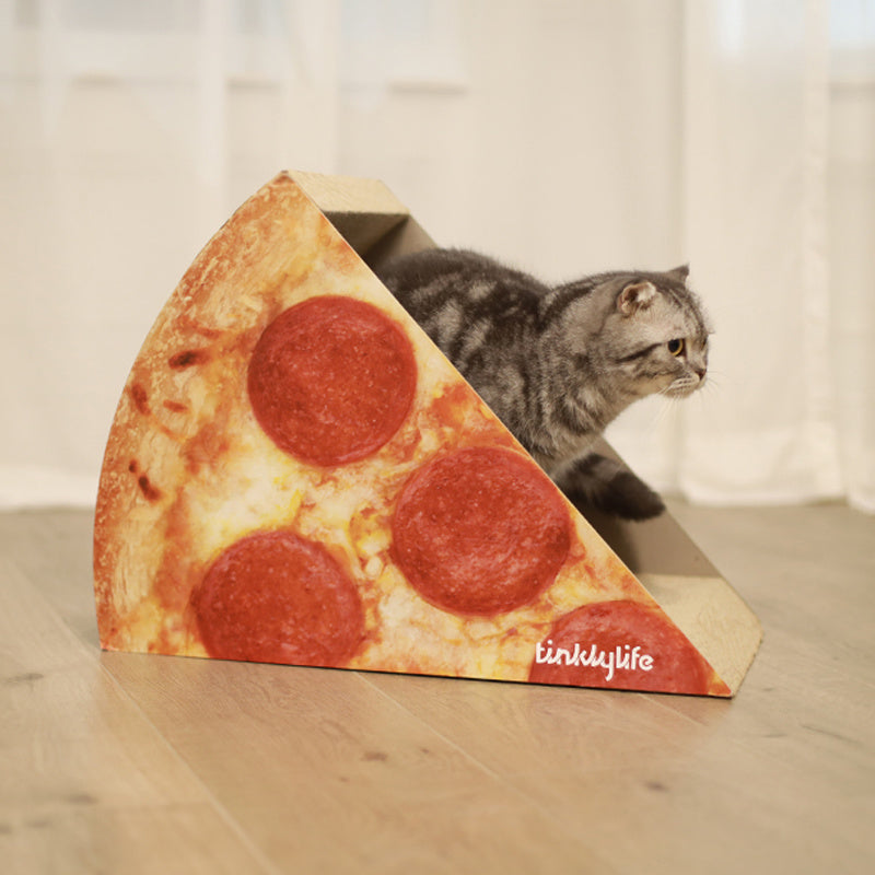 Donut or Pizza shaped PET FASHION DESIGN FOOD ELEMENTS CAT HOUSE & SCRATCHER