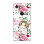 Load image into Gallery viewer, Pink Flower Power Cat Phone Case
