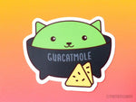 Load image into Gallery viewer, Guacamole Cat Vinyl Sticker &quot;Guacatmole&quot;
