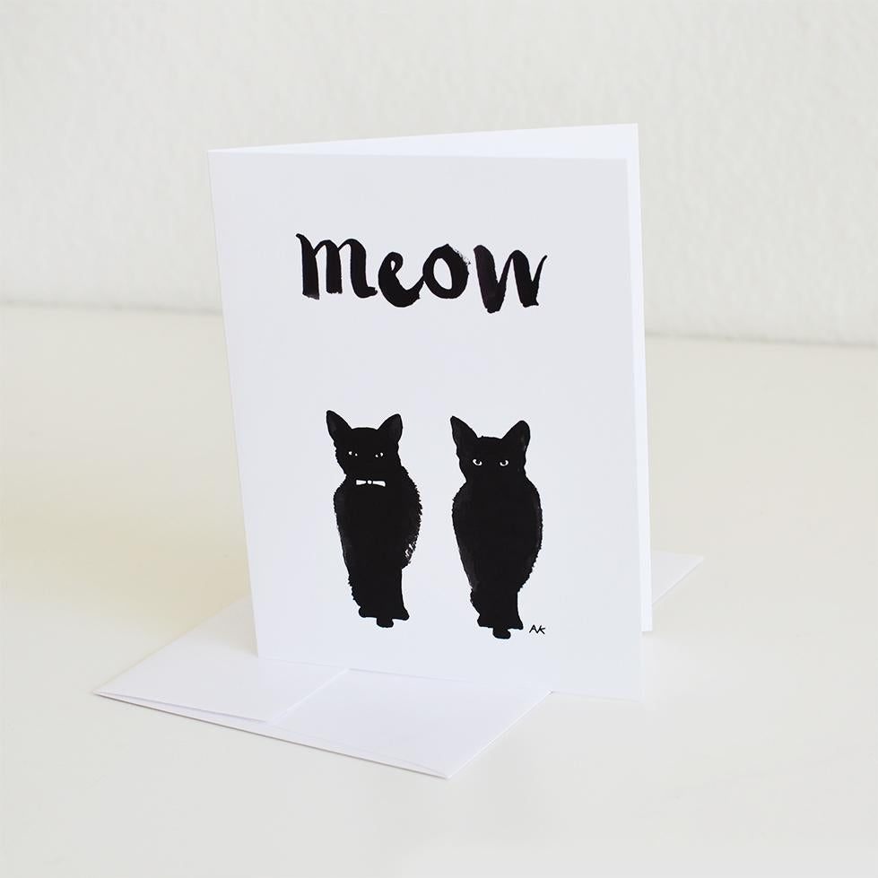 Black Cat Meow Card