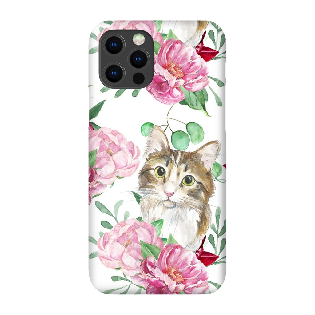 Pink Flower Power Cat Phone Case
