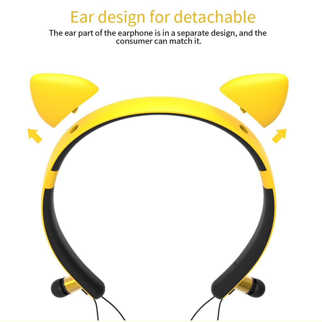 Cat ears LED Magnetic attraction HIFI Stereo