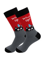 Load image into Gallery viewer, Sick Socks – Cat (What’s Up) – Animal Pets Casual Dress Socks
