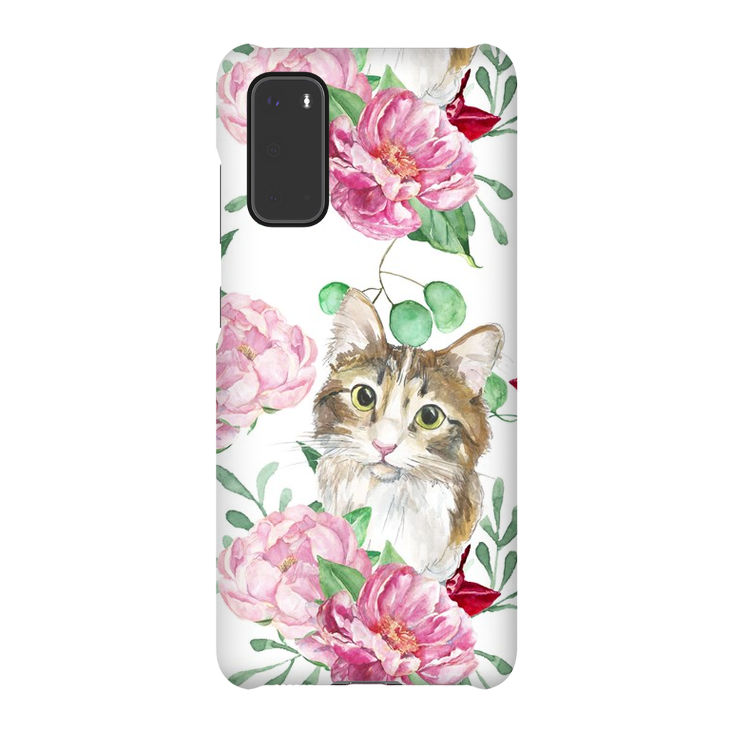 Pink Flower Power Cat Phone Case