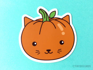 Cat Pumpkin Vinyl Sticker