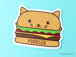 Carica l&#39;immagine nel visualizzatore di Gallery, Burger Cat Vinyl Sticker &quot;Purrger&quot;
