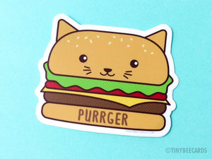 Burger Cat Vinyl Sticker "Purrger"