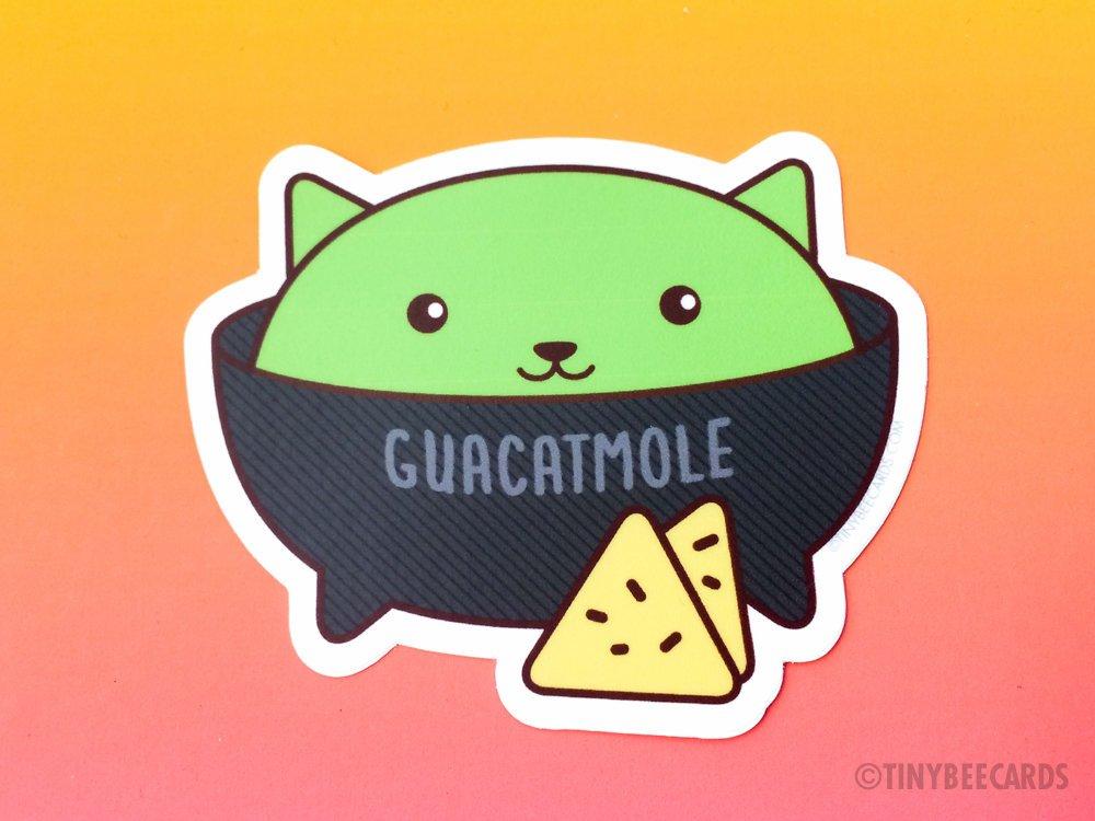 Guacamole Cat Vinyl Sticker "Guacatmole"