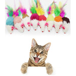Load image into Gallery viewer, pet toy Furry Mouse Cat Kitten Real Fur Gravel
